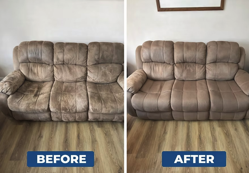 Couch Cleaning before and after